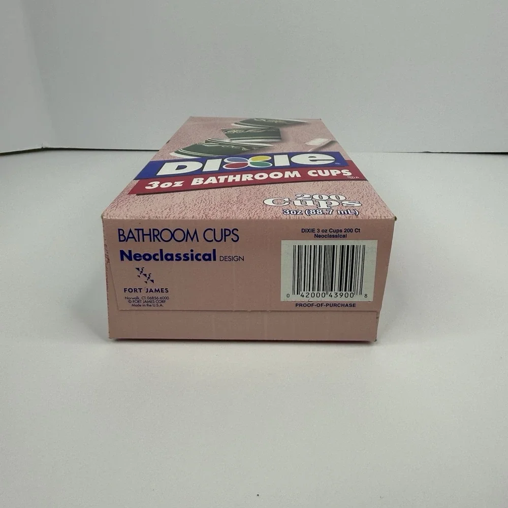 VTG Dixie 3 oz Bathroom Cups Neoclassical 200 Count Brand New Sealed NOS